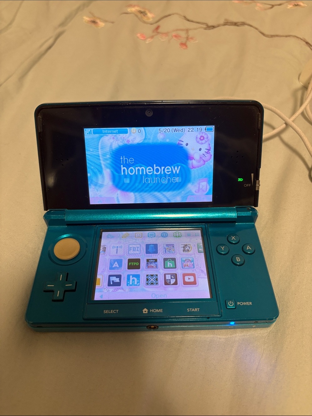 Nintendo 3ds Teal - fully modded